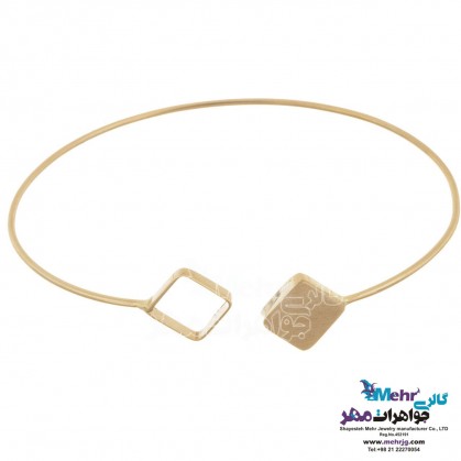 Gold Bangle Bracelet - Geometric Design-MB0652